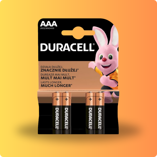 DURACELL Piles Alcalines AAA 1,5V x4 LR03