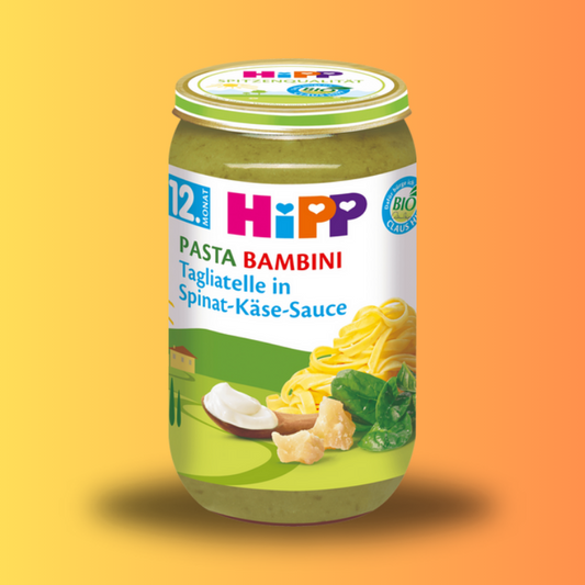 Hipp Bio Pasta Bambini Tagliatelle in Spinat-Käse-Sauce 12M 250g