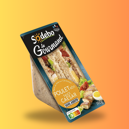 Sodebo Le Gourmand Sandwich - Poulet rôti sauce Caesar 190g