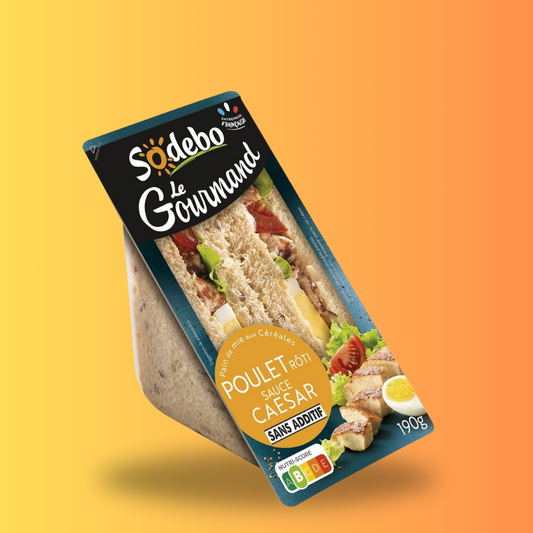 Sodebo Le Gourmand Sandwich - Poulet rôti sauce César 190g