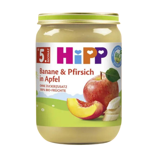 Hipp Bio Banane Pfirsich in Apfel