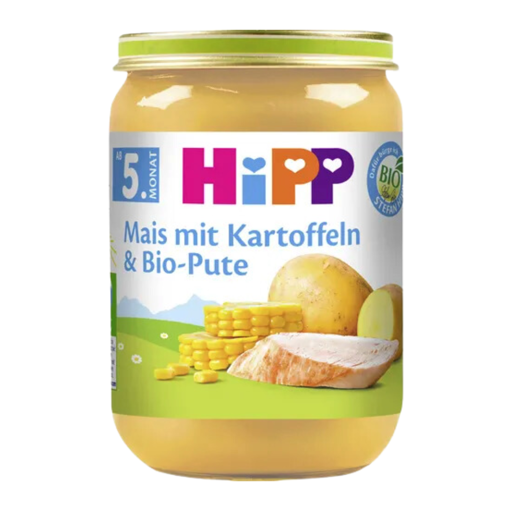 HiPP Bio Menüs: Mais mit Kartoffeln und Bio-Pute