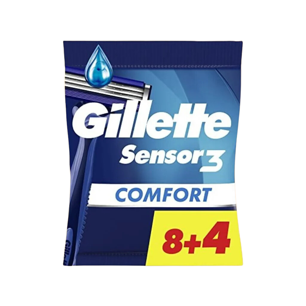 GILETTE SENSOR 3 rasoir jet. 8+4gr 12pc